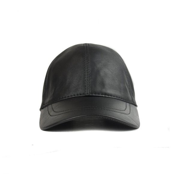 2 Pack Genuine Leather Ball Cap - Adjustable Baseball Hat Black & Bordo Color - Picture 5 of 13